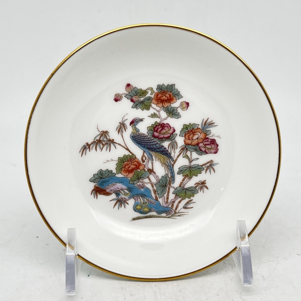 Vintage Wedgwood Kutani Crane Coaster Trinket Dish English Bone China 4