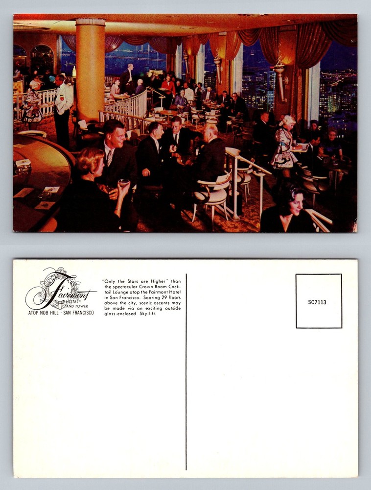 San Francisco, CA-California, Fairmont Hotel Crown Room Lounge Vintage Postcard