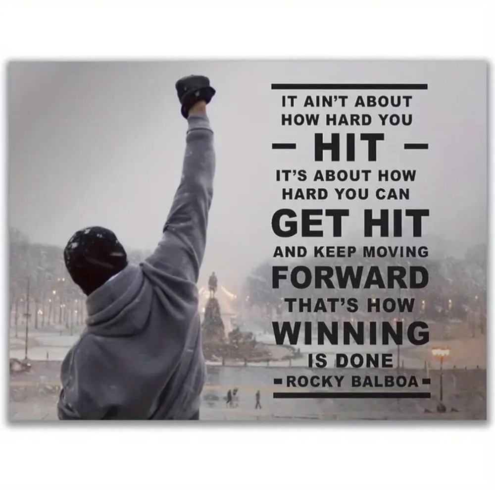 Rocky Balboa Quote Motivational canvas Gym Painting Street Art Modern Wall Decor