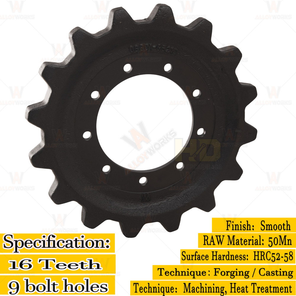 Drive Sprocket 16 Teeth 9 Bolt holes Fits Takeuchi TL8 Compact Track Loader.