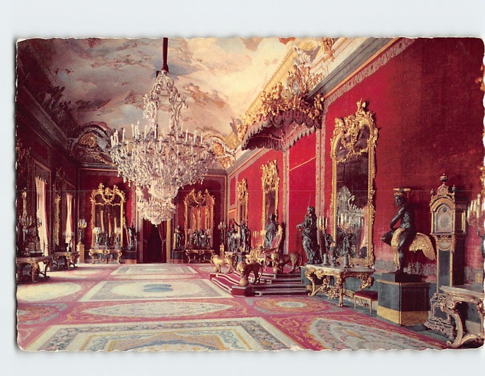 Postcard Throne Hall National Palace Madrid Spain
