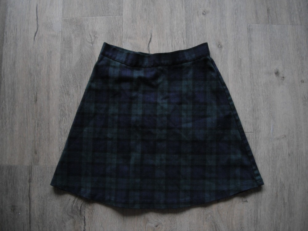Brandy Melville Women's Blue Green Preppy Mini Plaid Skirt