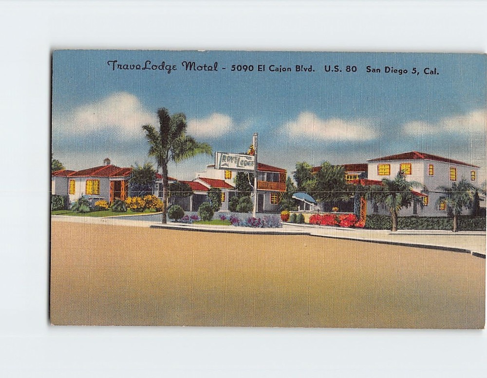 Postcard Travelodge Motel San Diego California USA