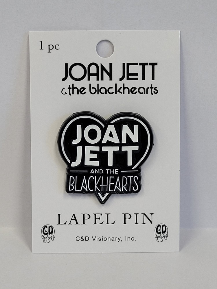 Embossed Enamel Lapel Pin Badge - Joan Jett & the Blackhearts Heart Logo 1.25