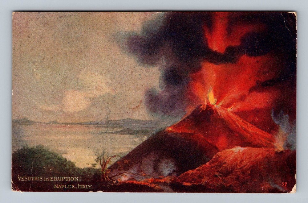 Italy- Naples Mt. Vesuvius Eruption Standard Old Postal Vintage c1910 Postcard