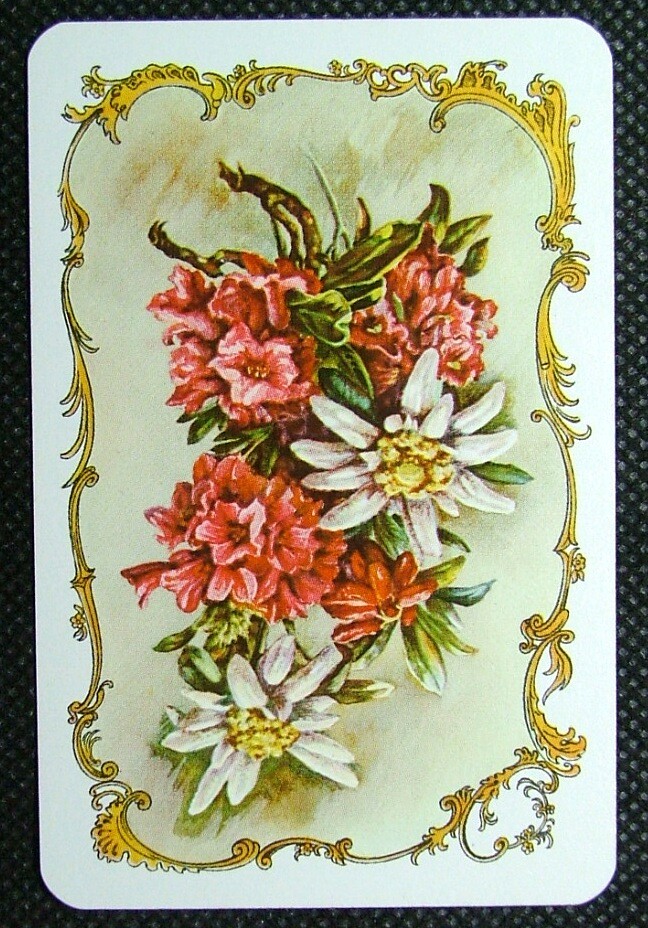 1 x Joker playing card single swap Alpine Flowers Piatnik No 2208 R ZJ 635