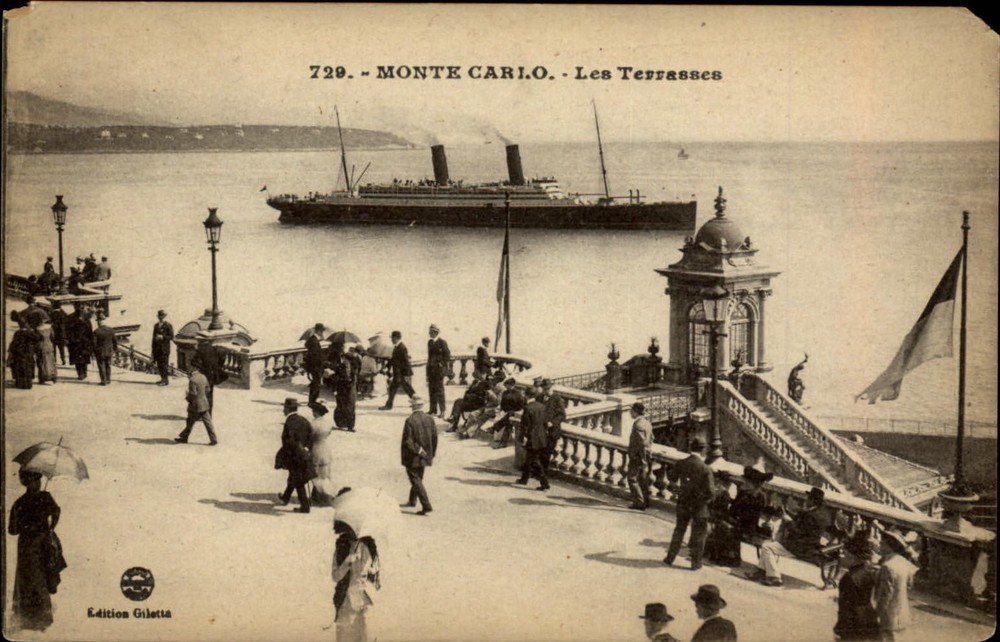 Monte Carlo Les Terrasses vintage postcard s989