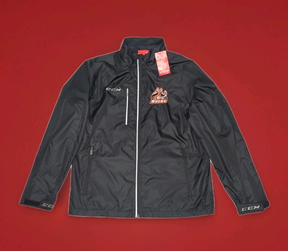 CCM HOCKEY Skate Senior Sr Workout Warm-Up Coaches Jacket Mens Medium Black