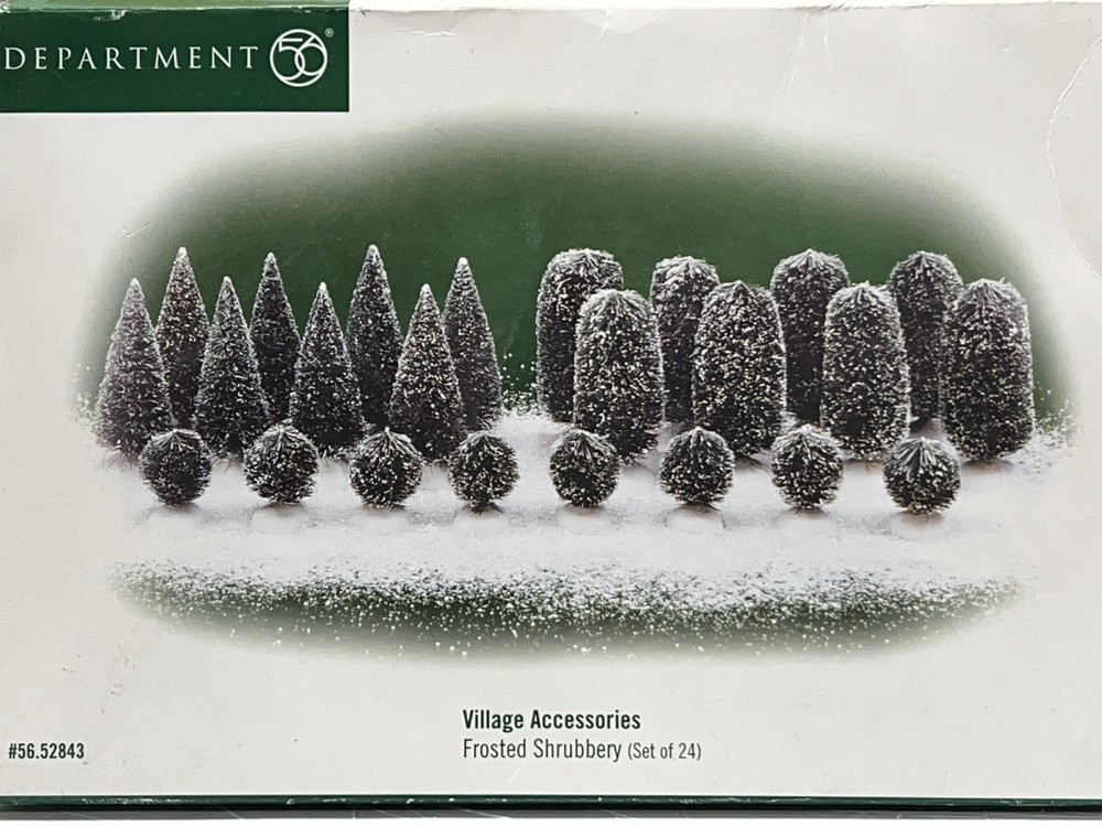 Dept 56 Frosted Shrubbery Village Accessories Set of 24 Mint Condition 52843