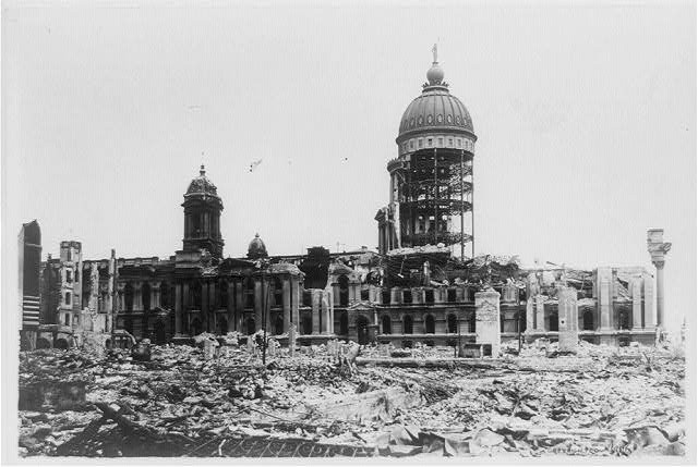 Ruins,City Hall,earthquake,fire,natural disasters,San Francisco,California,1906