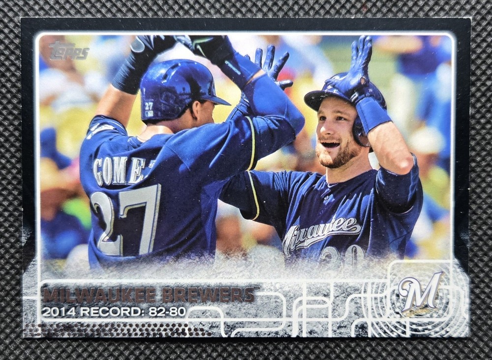2015 Topps Series 2 Milwaukee Brewers Team Card Black Border Parallel #701 /64