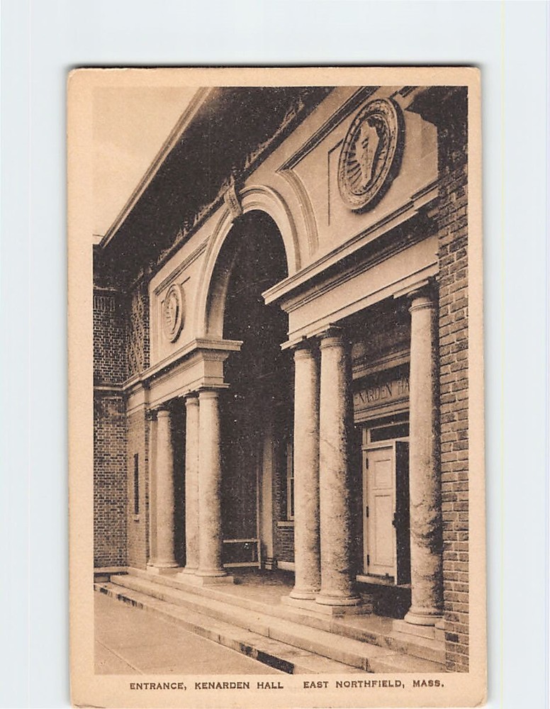 Postcard Entrance Kenarden Hall East Northfield Massachusetts USA
