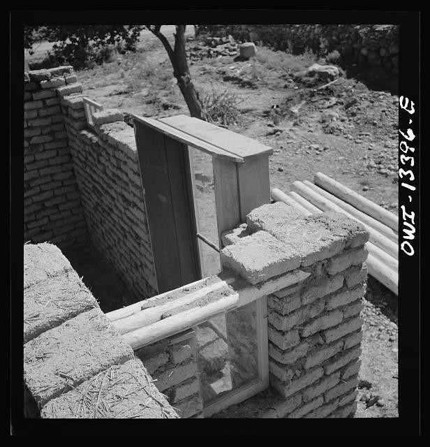 Photo:1930s Adobe Brick Construction Doorway Courtyard Southwest