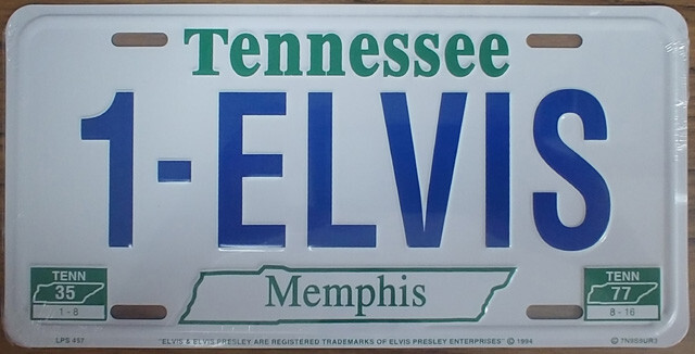 Vintage Elvis Presley License Plate Embossed Metal New Old Stock #2722 ** 1994