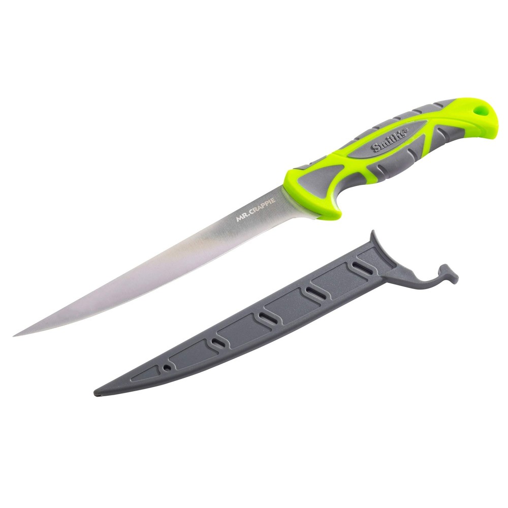 New Smith's Sharpeners Mr. Crappie Slab Sticker Fixed Blade Knife 51209