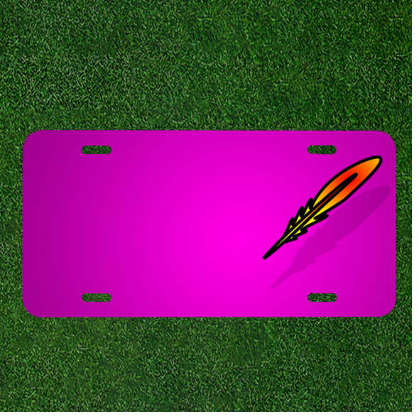 Custom Personalized Car License Plate With Add Names To Feather Pen Bird