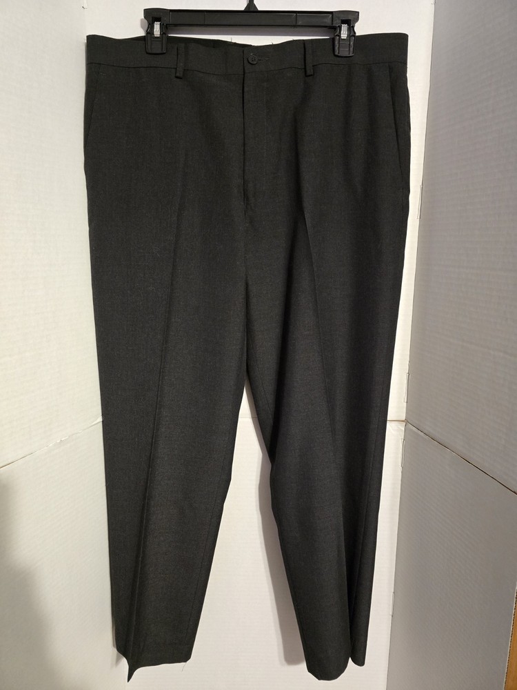 Alfani Mens Slim fit Dress Pants 34 / 30 Gray Solid Stretch, Pockets