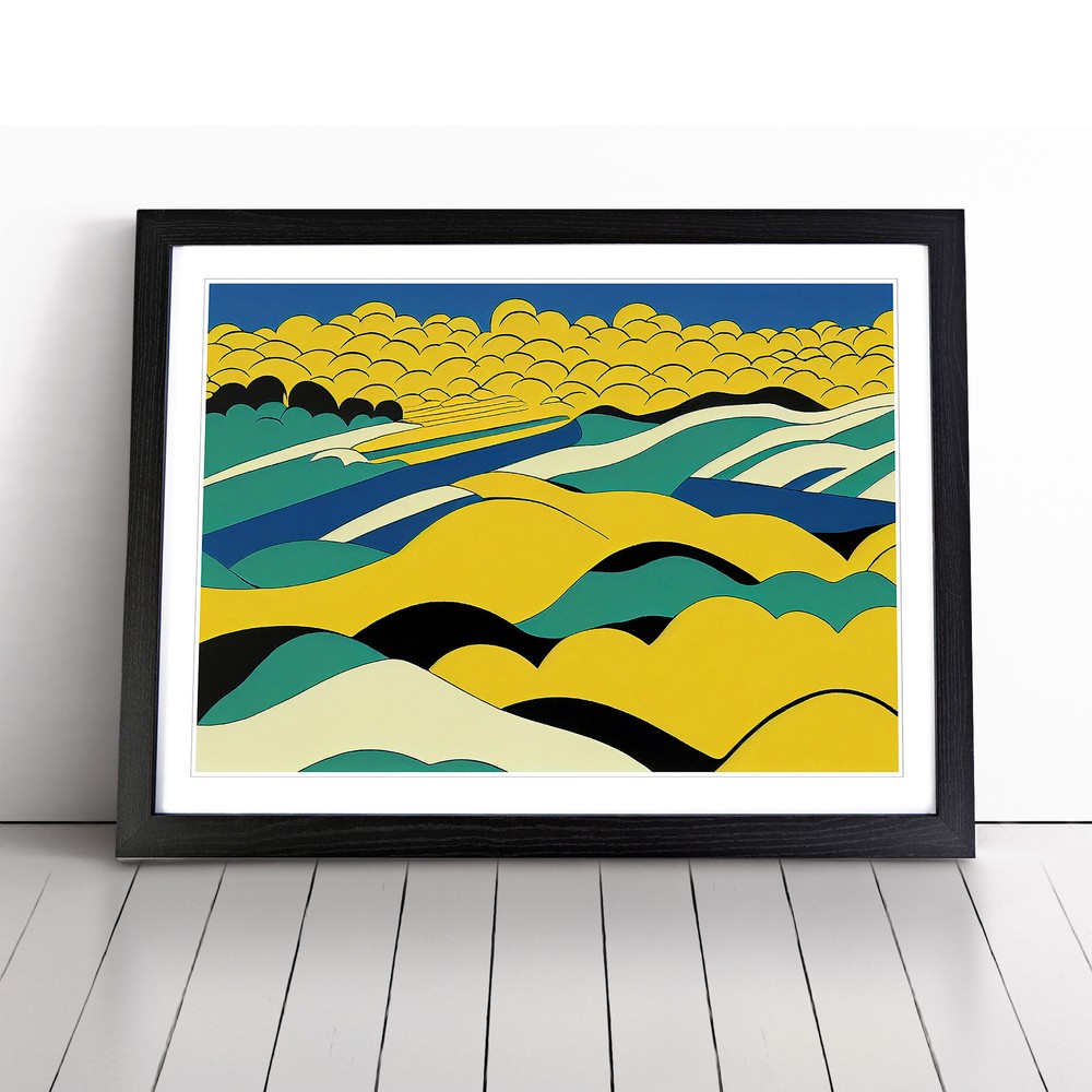 Pop Art Meadow Landscape Vol.3 Abstract Wall Art Print Framed Picture Poster