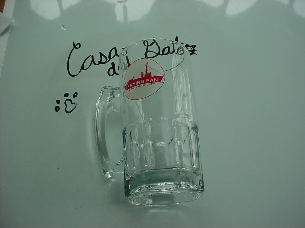 Vintage glass beer stein / mug The Frying Pan Pier 66 NYC