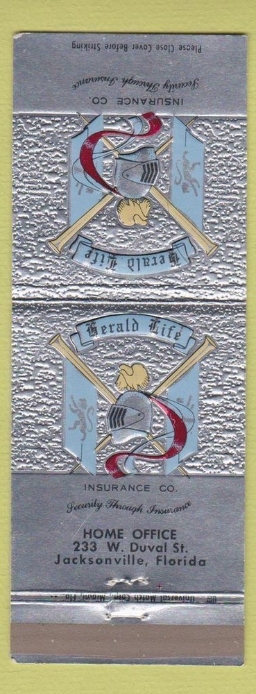 Matchbook Cover - Gerald Life Insurance Jacksonville FL