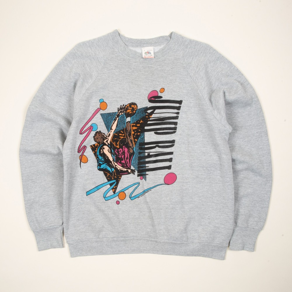 Vintage 90's Graphic Sweatshirt 1991 Basketball Print Made In The USA Jumper 241