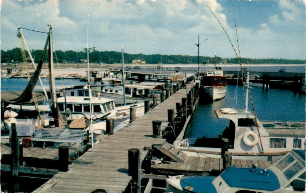 Charter Boats, Municipal Pier, Gulfport, Mississippi, Deep South, Postcard
