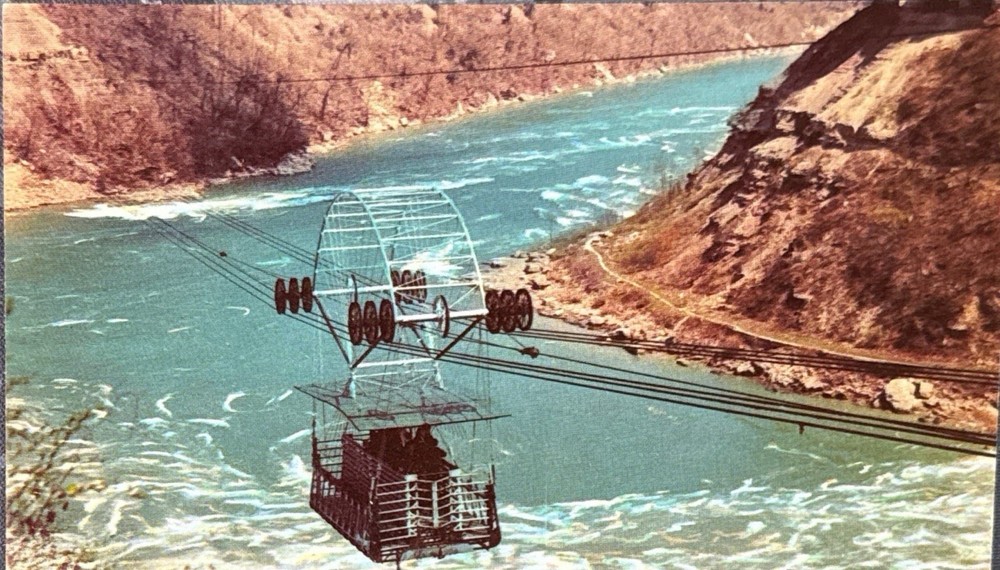 Postcard Spanish Aerocar Over Whirlpool Niagara Falls Canada Vintage Unposted