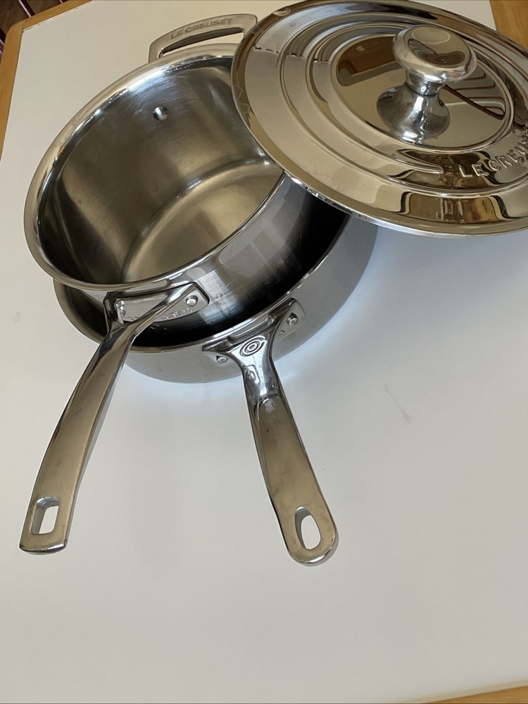 Le Creuset 3-Piece Stainless Steel Cookware Set in Sleek Silver