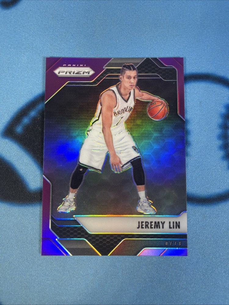 ERROR! JEREMY LIN 2016-17 PRIZM PURPLE MISSING SERIAL #! 1/1? MINT! NETS