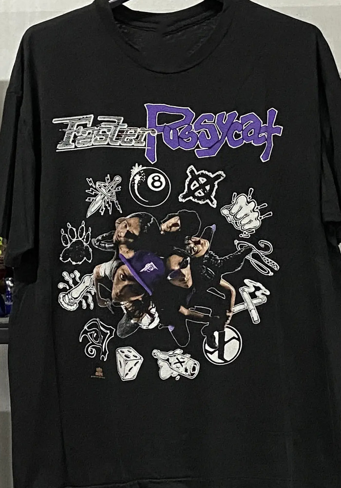Faster Pussycat T-shirt Unisex Black Short Sleeve All Sizes S-234XL