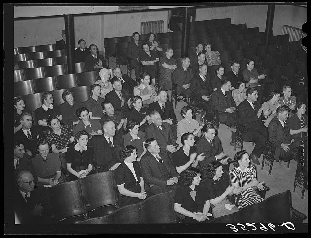 Photo:Eufaula Oklahoma 1940 Jaycee Members and Wives Listening to Program