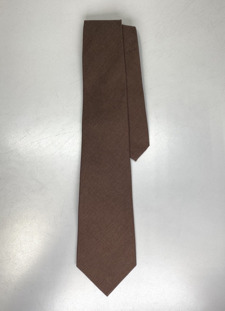 Ralph Lauren Purple Label Men's Tie Brown One Size Slip-Stitched Shaped By Hand