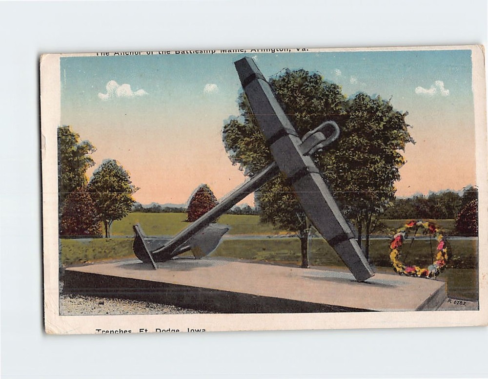 Postcard The Anchor of the Battleship Arlington Virginia USA