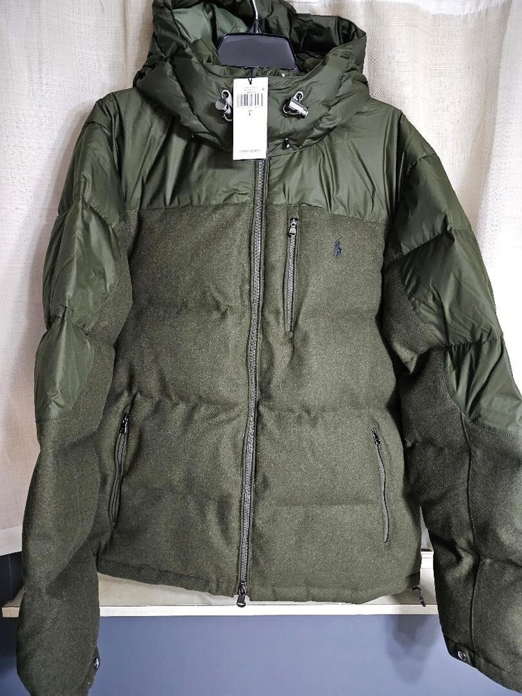 NWT $398 Polo Ralph Lauren Mens Hybrid Down Hooded Jacket with Duck Down