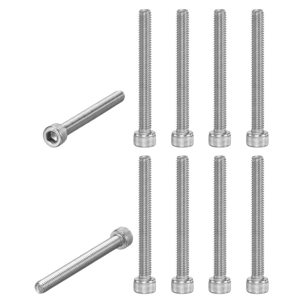 10-Pack Socket Head Cap Screws Bolts M6x55mm 1mm Pitch for Chainsaw [Silver]