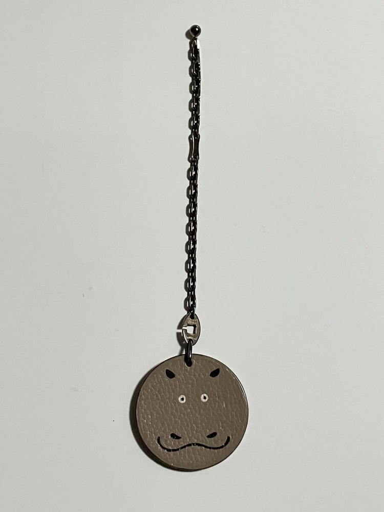 HERMES Bag Charm Hippo Animal Key Ring Keychain Silver 925 Hermes