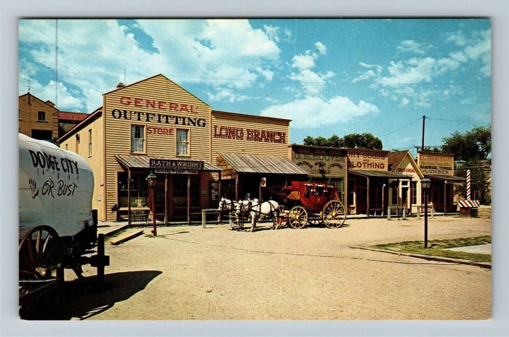 Dodge City KS-Kansas, Front Street Replica Vintage Souvenir Postcard