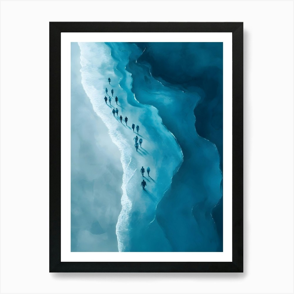 Polar Bears On Ice Art Print Framed Wall Art Poster Canvas Print Picture