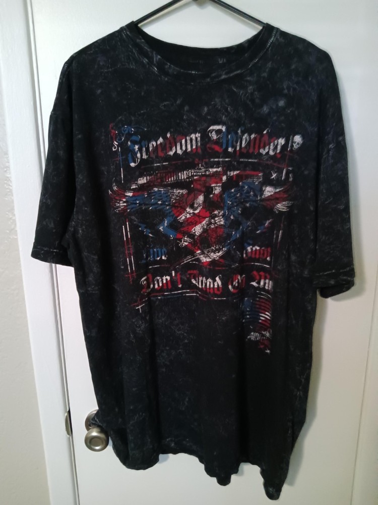 mens american flag short sleeve tshirt size 2XL