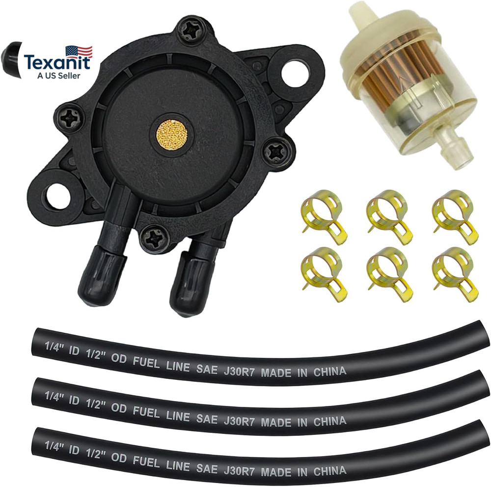 Fuel Pump with Filter & Hose for Kohler Kawasaki Honda Briggs and Stratton Cub C