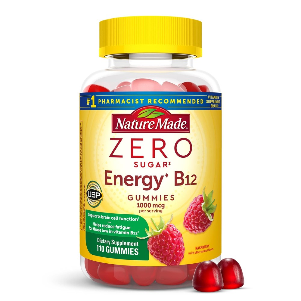 Nature Made Zero Sugar Energy Vitamin B12 Gummies 1000 mcg per Serving B12 Vi...