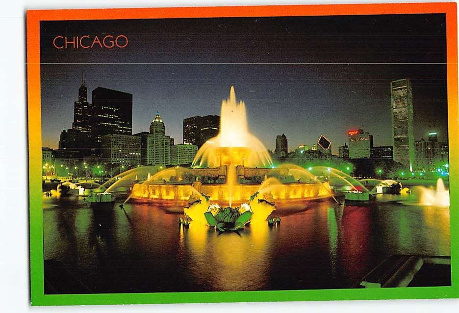 Postcard Buckingham Fountain Chicago Illinois USA