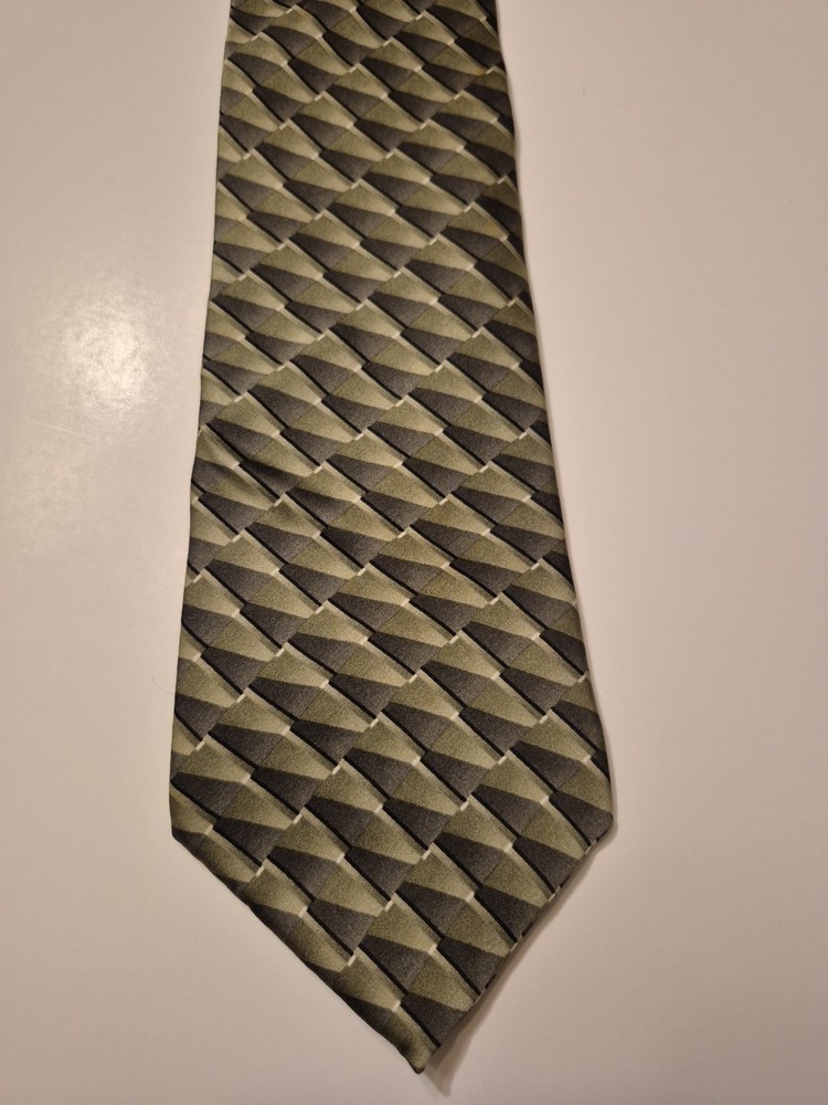Palatina Mens Classic Necktie Tie 100% Imported Silk Geometric Made in USA