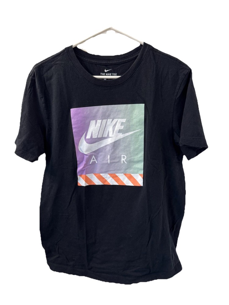 Nike T-Shirt Men's Medium Short Sleeve Crew Neck Graphic Big Swoosh Air Cotton