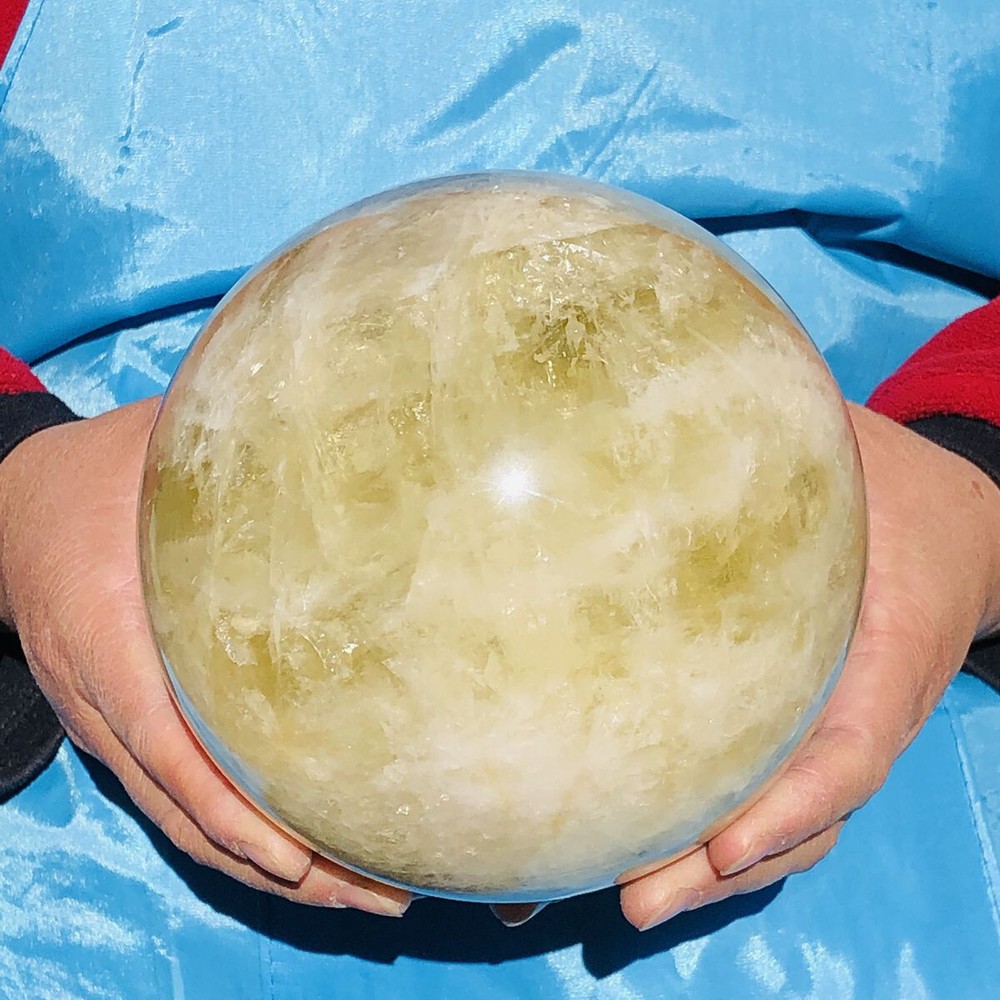 Natural Yellow Quartz Crystal Sphere 3630G Mineral Specimen