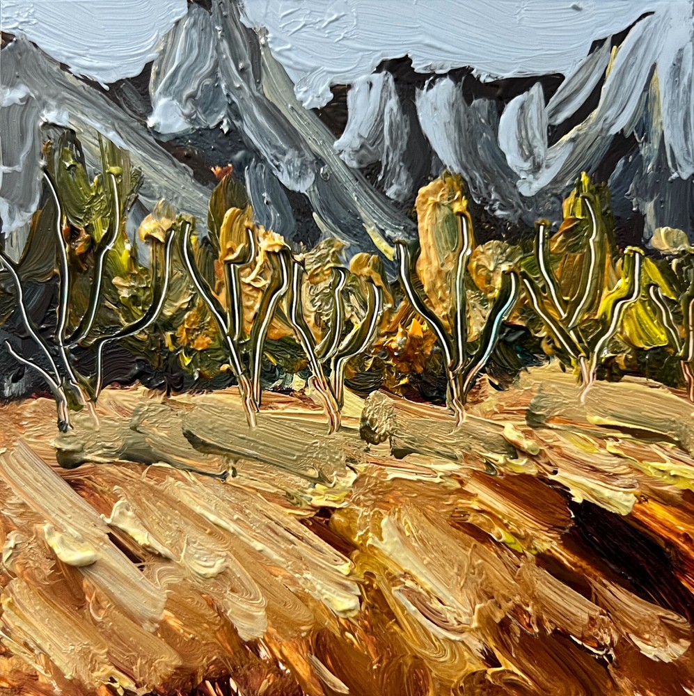 Fall Trees Mountain Abstract Autumn Landscape Oil Painting Original Art Gift