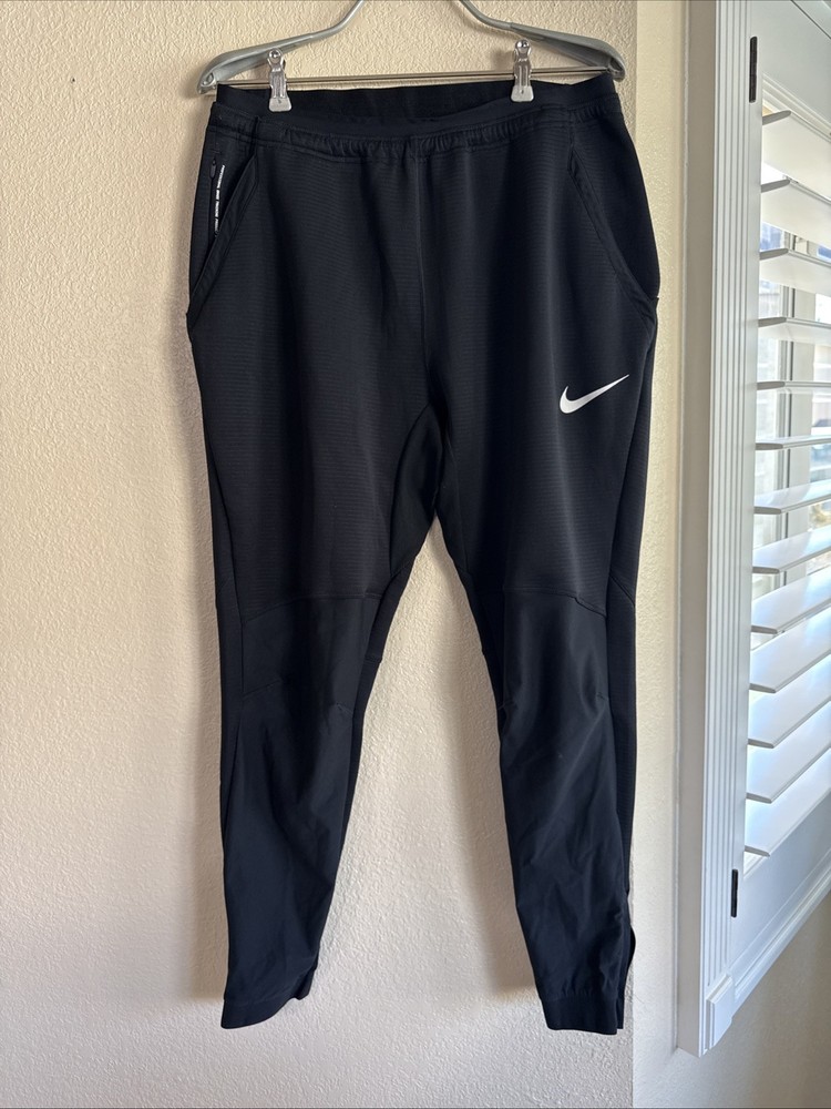 $175 Nike Pro Dry Training Pants Mens Large Slim Fit Tapered Black BV5515-010