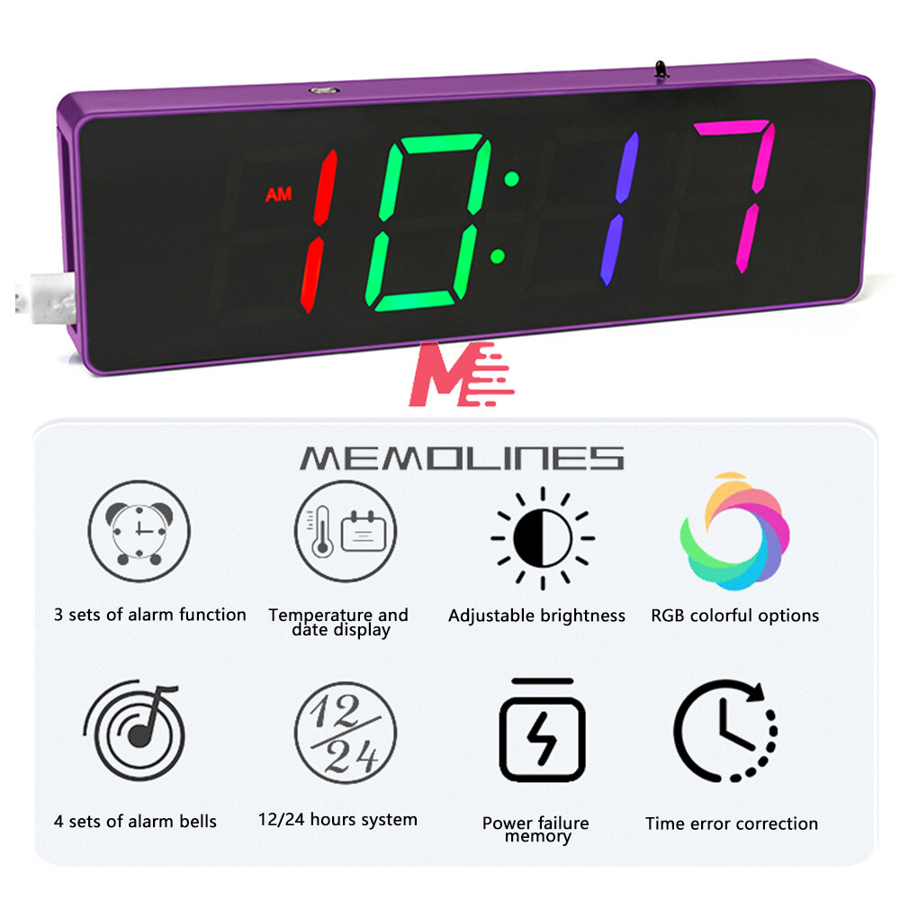 5V DIY Electronic Clock Kit LED Digital RGB Clock Time Temperature Date Display