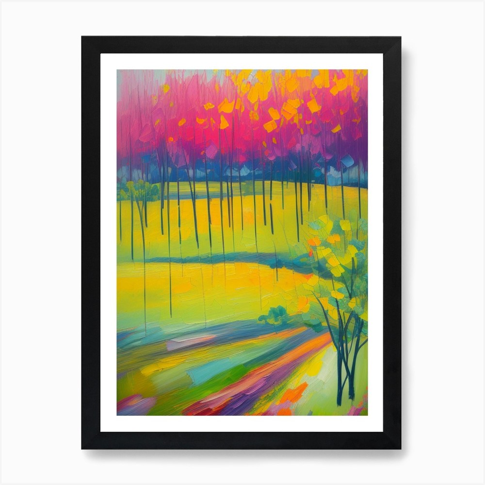 Trees In A Field Art Print Framed Wall Art Poster Canvas Print Picture