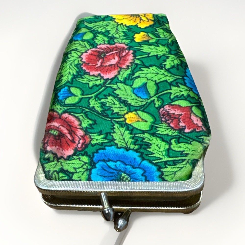 Vintage Sunglass Eye Glass Kisslock Case Cigarette Purse Pouch Retro Floral